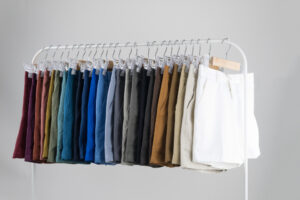 rack of men's shorts